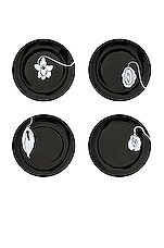 Anissa Kermiche Forniplates Dinner Plates Set of Four in White & Black, view 1, click to view large image.
