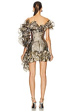 AKNVAS Ava Structural Ruffle Dress in Gold Leaf, view 4, click to view large image.