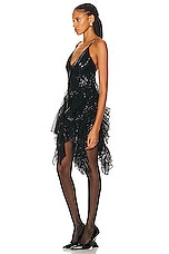 AKNVAS Yves Sequin Mini Dress in Onyx, view 3, click to view large image.