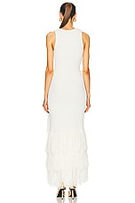 AKNVAS Sasha Knit Fringe Dress in White, view 4, click to view large image.