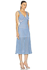 AKNVAS Guinevere Crochet Midi Dress in Blue, view 2, click to view large image.