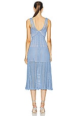 AKNVAS Guinevere Crochet Midi Dress in Blue, view 3, click to view large image.