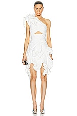 AKNVAS Jagger Ruffle Dress in White, view 1, click to view large image.