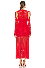 AKNVAS for FWRD Willow Crochet Gown With Detachable Sleeves in Red, view 3, click to view large image.