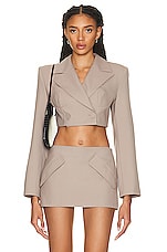 AKNVAS Stone Crop Blazer in Taupe, view 1, click to view large image.