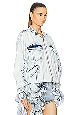 AKNVAS for FWRD Thea Denim Bomber Jacket in Acid, view 3, click to view large image.
