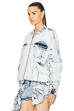 AKNVAS for FWRD Thea Denim Bomber Jacket in Acid, view 4, click to view large image.