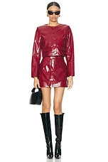 AKNVAS for FWRD Cropped Barnett Jacket in Burgundy, view 4, click to view large image.