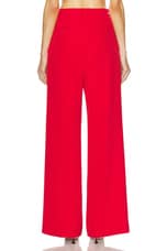 AKNVAS Elin Crepe Elastic Waistband Pant in Red, view 3, click to view large image.