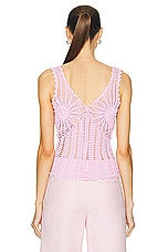 AKNVAS Gwen Crochet Tank in Pink, view 3, click to view large image.