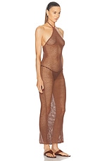 Akoia Swim Nefali Halterneck Dress in Brown, view 2, click to view large image.