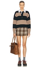 A.L.C. Mason Sweater in Navy & Milk Tea, view 4, click to view large image.