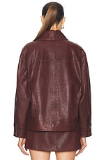 A.L.C. Olive Leather Jacket in Umber, view 4, click to view large image.