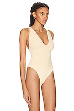 A.L.C. Vera Bodysuit in Straw, view 3, click to view large image.