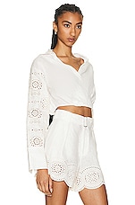 A.L.C. Mason Top in Ivory & Cream, view 2, click to view large image.