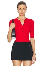 A.L.C. Fisher Top in Chili Red, view 1, click to view large image.