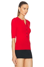 A.L.C. Fisher Top in Chili Red, view 2, click to view large image.