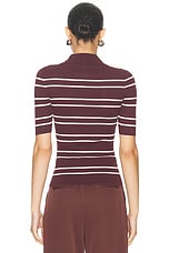 A.L.C. Cooper Top in Carob & White Wide Stripe, view 3, click to view large image.