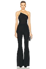 Alexandre Vauthier Viscose Knit Jumpsuit in Black, view 1, click to view large image.
