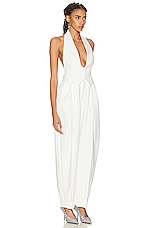 Alexandre Vauthier Couture Edit Jumpsuit in White, view 2, click to view large image.