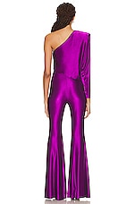 Alexandre Vauthier One Shoulder Jumpsuit in Cyclamen, view 4, click to view large image.