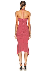 Alexandre Vauthier Bustier Midi Dress in Daring Red, view 3, click to view large image.
