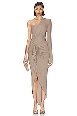 Alexandre Vauthier Bustier Maxi Dress in Dove Grey, view 1, click to view large image.