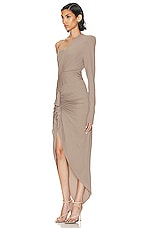 Alexandre Vauthier Bustier Maxi Dress in Dove Grey, view 3, click to view large image.