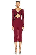 Alexandre Vauthier Knit Maxi Dress in Cinnabar Red, view 1, click to view large image.