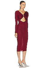 Alexandre Vauthier Knit Maxi Dress in Cinnabar Red, view 2, click to view large image.