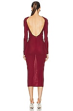 Alexandre Vauthier Knit Maxi Dress in Cinnabar Red, view 3, click to view large image.