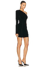 Alexandre Vauthier One Shoulder Dress in Black, view 2, click to view large image.