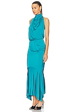 Alexandre Vauthier Maxi Dress in Zenith Blue, view 3, click to view large image.