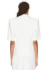 Alexandre Vauthier Couture Edit Smocking Jacket in Off White, view 3, click to view large image.