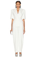 Alexandre Vauthier Couture Edit Smocking Jacket in Off White, view 4, click to view large image.