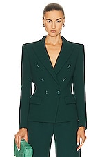 Alexandre Vauthier Wool Jacket in Cypress Green, view 1, click to view large image.