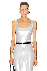 Alexandre Vauthier Bodysuit in Platinum, view 1, click to view large image.