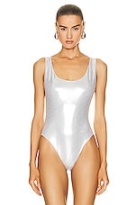 Alexandre Vauthier Bodysuit in Platinum, view 2, click to view large image.