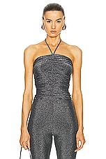 Alexandre Vauthier Halter Top in Silver, view 1, click to view large image.
