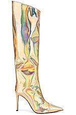 Alexandre Vauthier Metallic Boot in Macaron, view 1, click to view large image.