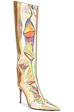 Alexandre Vauthier Metallic Boot in Macaron, view 2, click to view large image.