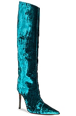 Alexandre Vauthier Velvet 105 Boot in Emerald, view 2, click to view large image.
