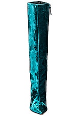 Alexandre Vauthier Velvet 105 Boot in Emerald, view 4, click to view large image.