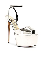 Alexandre Vauthier Shooting 150 Sandal in Silver, view 2, click to view large image.