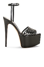 Alexandre Vauthier Patent 150 Sandal in Black, view 1, click to view large image.