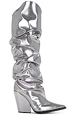 Alexandre Vauthier Western Boot in Silver, view 1, click to view large image.