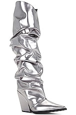 Alexandre Vauthier Western Boot in Silver, view 2, click to view large image.