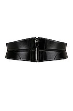 ALAÏA Small Zip Bustier Belt in Noir, view 1, click to view large image.