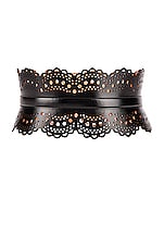 ALAÏA Perforated Corset Belt in Noir, view 2, click to view large image.