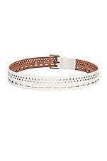 ALAÏA Vienne Thin Belt in Blanc Optique, view 2, click to view large image.